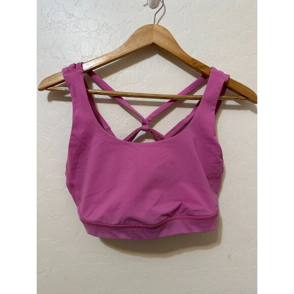 Lululemon Other - Lululemon Pink Sports Bra Size M Active Workout Yoga Gym Running Scoop Neck